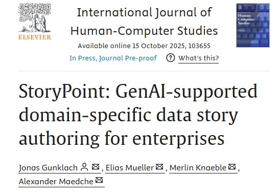 New Publication in IJHCS: Storypoint - GenAI-supported domain-specific data story authoring for enterprises