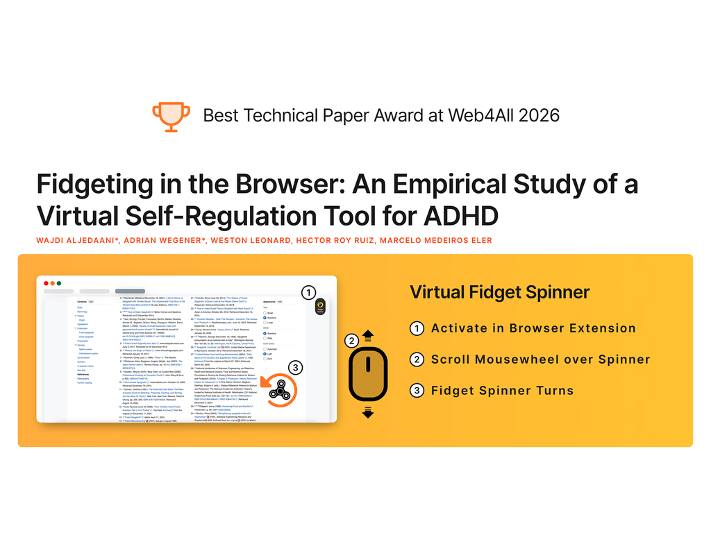 Best Paper Award at Web4All 2026
